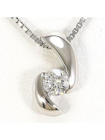 Unbranded PT900 Platinum / PT850 Necklace with 0.087ct Diamond, Total Weight 2.0g, 40cm, Like New Condition. (view 1)
