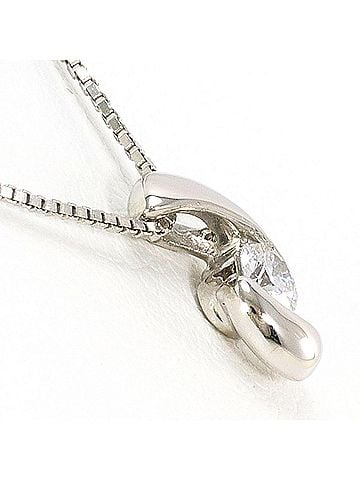 Unbranded PT900 Platinum / PT850 Necklace with 0.087ct Diamond, Total Weight 2.0g, 40cm, Like New Condition. (view 2)