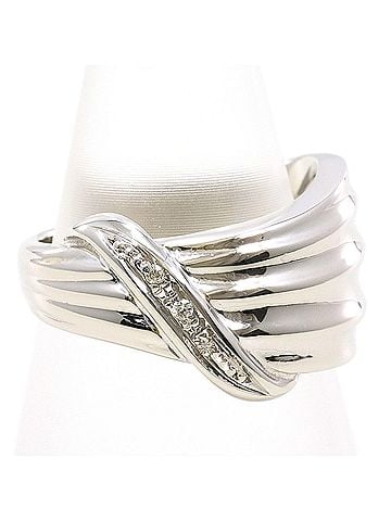 Unbranded PT900 Platinum Ring with 0.02ct Diamond, Certificate of Authenticity Included, Total Weight 6.4g, Like New Condition. (view 1)