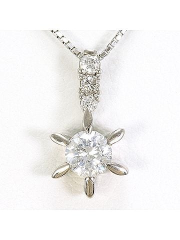 Unbranded PT900 Platinum / PT850 Necklace with 0.563ct Diamond (I1 clarity), Certificate of Authenticity, Total Weight 4.2g, 44cm, Like New Condition. (view 1)