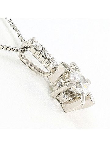 Unbranded PT900 Platinum / PT850 Necklace with 0.563ct Diamond (I1 clarity), Certificate of Authenticity, Total Weight 4.2g, 44cm, Like New Condition. (view 2)