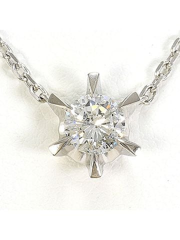 Unbranded PT850 Platinum Necklace with 0.598ct Diamond (I1 clarity), Total Weight 5.2g, 41cm Length, Like New Condition. (view 1)