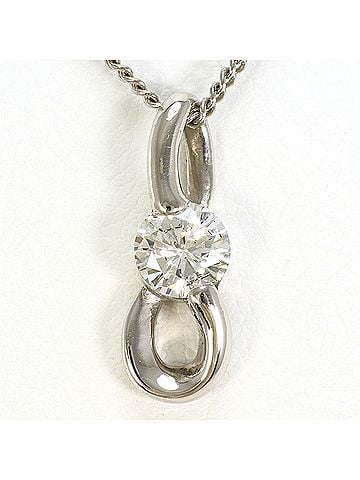 Unbranded PT900 Platinum / PT850 Necklace with 0.508ct Diamond (SI2 clarity), Total Weight 5.1g, 50cm Length, Like New Condition. (view 1)