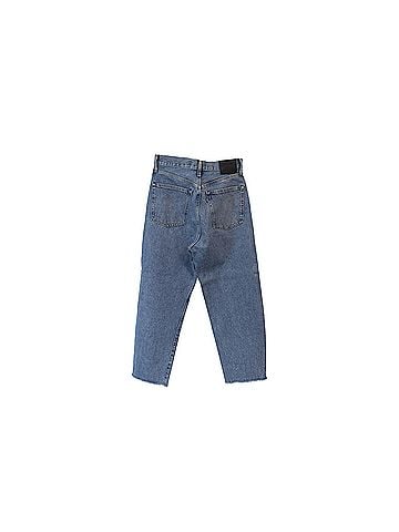 Levi's Levi's Barrel Cropped Jeans in Blue Cotton Denim (view 2)