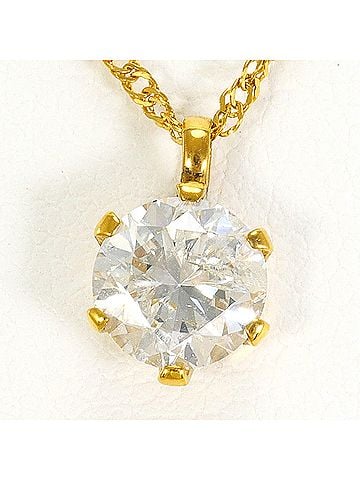 Unbranded K24 24K YG Yellow Gold Necklace with 1.014ct Diamond (I1 clarity), Total Weight 2.1g, 42cm Length, Like New Condition. (view 1)