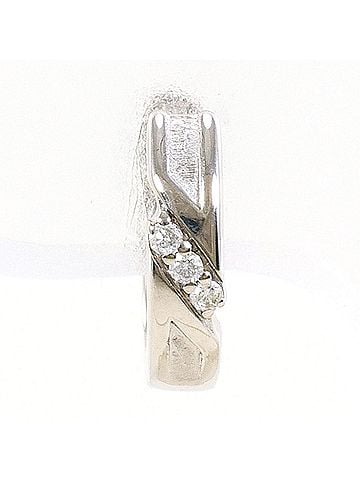 Unbranded K10 10K WG White Gold Earring (Single Earring) with Diamond (No Carat Markings), Total Weight 0.7g, Like New Condition. (view 1)