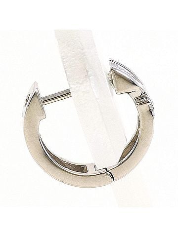 Unbranded K10 10K WG White Gold Earring (Single Earring) with Diamond (No Carat Markings), Total Weight 0.7g, Like New Condition. (view 2)