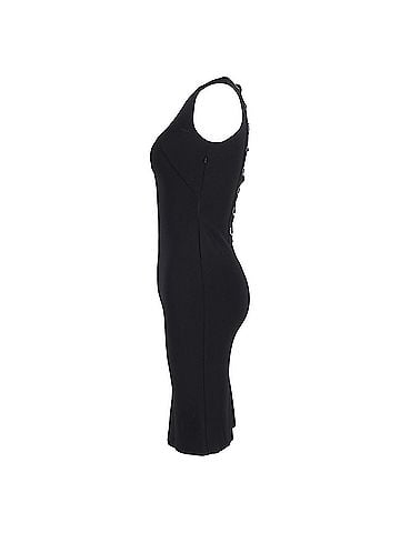 Givenchy  Givenchy Back Lace Detail Midi Fitted Dress in Black Viscose (view 2)