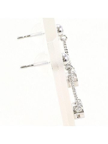 Unbranded K14 14K WG White Gold Earrings with Diamonds (No carat markings), Total Weight 0.7g, Like New Condition. (view 2)