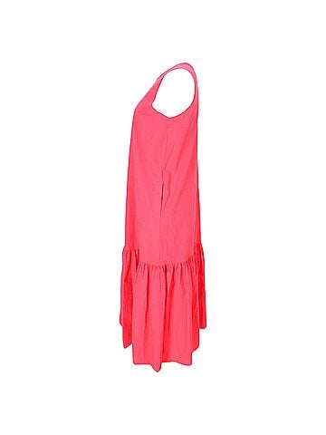 The Frankie Shop The Frankie Shop Loulou Flounce Hem Dress in Pink Cotton (view 2)