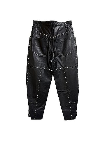 Isabel Marant Isabel Marant Viamao Studded Tapered Pants in Black Leather (view 2)