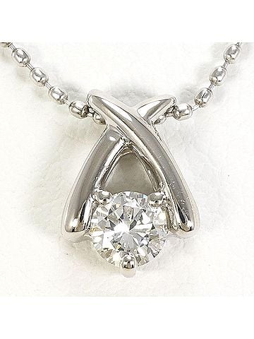 Unbranded PT900 Platinum / PT850 Necklace with 0.188 ct Diamond, Total Weight 2.4g, 40cm, Like New Condition (view 1)