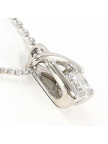 Unbranded PT900 Platinum / PT850 Necklace with 0.188 ct Diamond, Total Weight 2.4g, 40cm, Like New Condition (view 2)