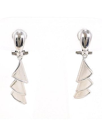 Unbranded K14 14K WG White Gold Earrings, Total Weight 2.2g, Like New Condition (view 1)