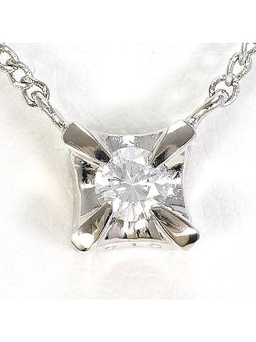 Unbranded PT900 Platinum / PT850 Necklace with 0.10ct Diamond, Total Weight 2.9g, 40cm, Like New Condition (view 1)