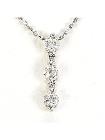 Unbranded PT900 Platinum / PT850 Necklace with 0.20ct Diamond, Total Weight 2.4g, 41cm, Like New Condition. (view 1)