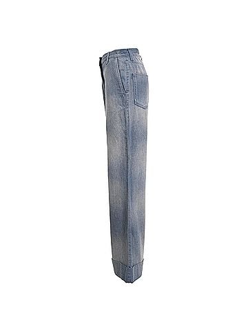 Gucci  Gucci Washed Bell-Bottom Jeans in Blue Cotton (view 2)