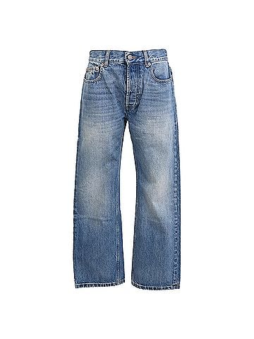 Gucci Gucci High-Rise Straight-Leg Jeans in Blue Cotton  (view 1)