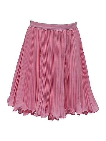Balmain  Balmain Pleated Ruffled Mini Skirt in Pink Polyester  (view 1)