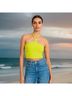 Express 100% Acrylic Solid Green Sleeveless Blouse Size S - photo 3