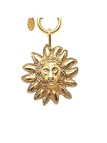 Chanel Gold Plated Leo Lion Sun Medallion Necklace (view 1)