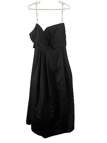 David's Bridal Black Strapless Sweetheart Long Cocktail  Cocktail Dress (view 2)