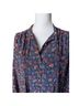 DÔEN 100% Silk Floral Paisley Blue Long Sleeve Blouse Size XS - photo 5