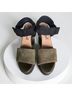 Free People 100% Suede Color Block Green Black Sandals Size EU 38 - photo 9