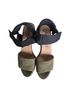 Free People 100% Suede Color Block Green Black Sandals Size EU 38 - photo 2