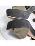 Free People 100% Suede Color Block Green Black Sandals Size EU 38 - photo 8