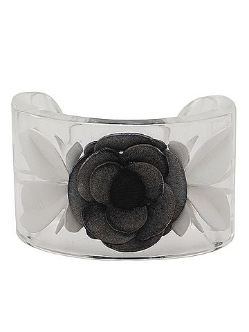 Chanel Lucite Camellia Cuff Bracelet (view 1)