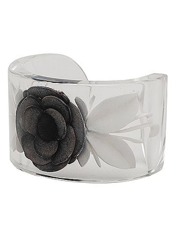 Chanel Lucite Camellia Cuff Bracelet (view 2)