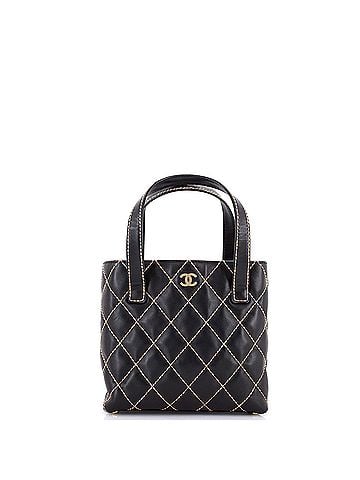 Chanel Surpique Tote Quilted Leather Small (view 1)