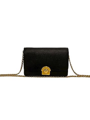 Prada PRADA Prada Logo Hardware Saffiano Leather Genuine Chain Mini Shoulder Bag Pouch Black 52985 (view 1)