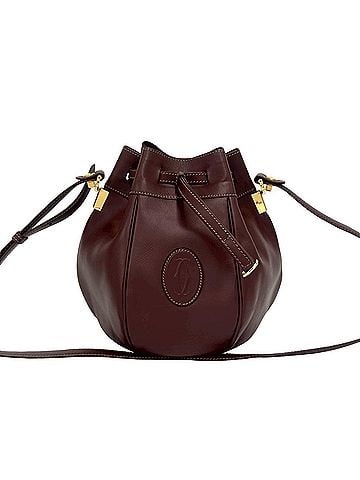 Cartier CARTIER Vintage Must Line Leather Drawstring Shoulder Bag/Pochette, Bordeaux, 64951 (view 1)