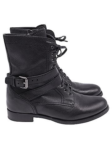 Prada Prada Calzaturra Donna Cervo Combat Boots in Black Leather (view 1)