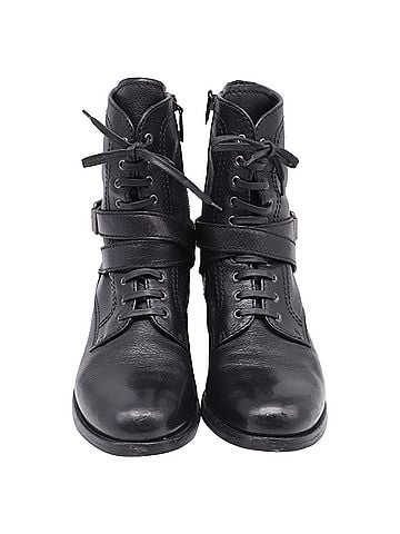 Prada Prada Calzaturra Donna Cervo Combat Boots in Black Leather (view 2)