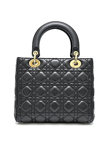 Christian Dior Christian Dior Lady Medium Women's Handbag CAL44550 Lambskin Black (view 2)