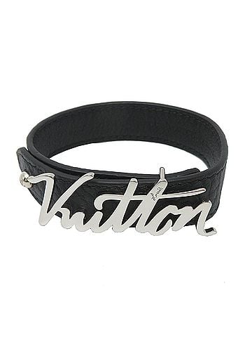 Louis Vuitton Louis Vuitton Bracelet LV Autograph Women's M6527E (Discontinued) Taurillon Leather Black (view 1)