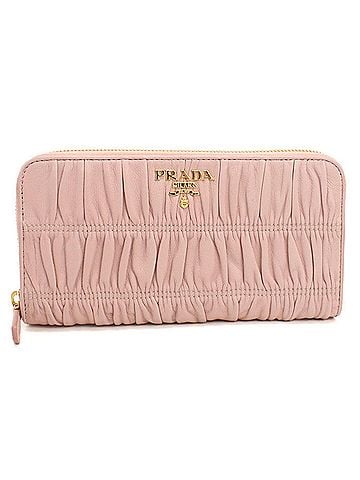Prada PRADA Prada Long Wallet, Round Zipper, 1ML506, Women's, Pink (view 1)