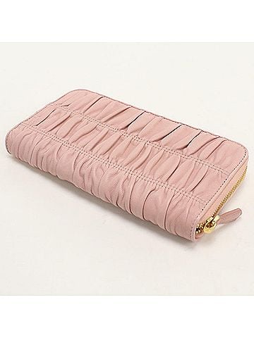 Prada PRADA Prada Long Wallet, Round Zipper, 1ML506, Women's, Pink (view 2)