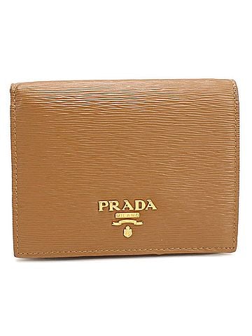 Prada PRADA Bi-fold Wallet 1MV204 Vitello Move Leather Women's Brown (view 1)