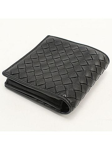 Bottega Veneta BOTTEGA VENETA Bottega Veneta Bi-fold Wallet Intrecciato Men's Black (view 2)