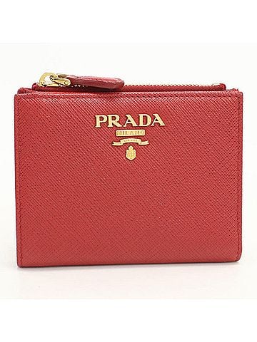 Prada PRADA bi-fold wallet 1ML023 QWA F068Z Saffiano leather women's red (view 1)