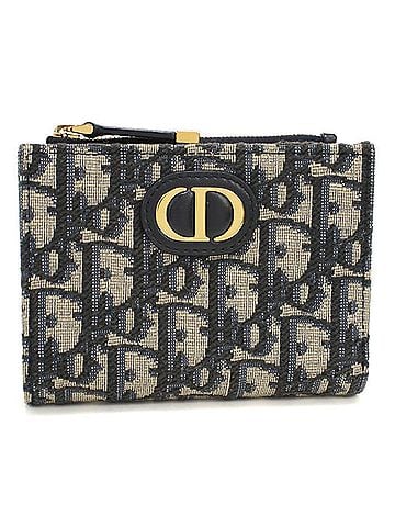 Christian Dior Christian Dior DIOR Dior Bi-fold Wallet S2197UTZQ Dahlia 30 Montaigne Women's Navy (view 1)