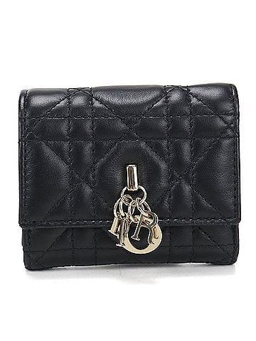 Christian Dior Christian Dior DIOR Dior Tri-fold Wallet S6023ONMJ_M900 Hibiscus My Women's Black (view 1)