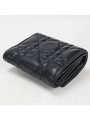 Christian Dior Christian Dior DIOR Dior Tri-fold Wallet S6023ONMJ_M900 Hibiscus My Women's Black (view 2)