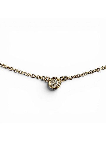 Tiffany & Co. TIFFANY&Co. Tiffany By the Yard Elsa Peretti 750 (YG) Necklace with 1 Diamond (approx. 0.03ct, 3.4mm diameter), Yellow Gold, Weight 1.76g, Women's. (view 1)