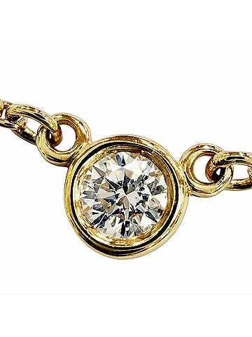Tiffany & Co. TIFFANY&Co. Tiffany By the Yard Elsa Peretti 750 (YG) Necklace with 1 Diamond (approx. 0.03ct, 3.4mm diameter), Yellow Gold, Weight 1.76g, Women's. (view 2)