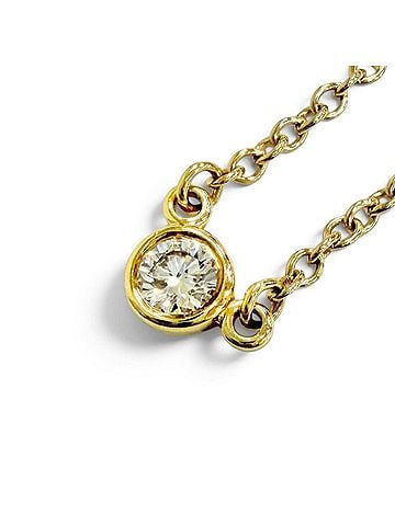 Tiffany & Co. TIFFANY&Co. Tiffany By the Yard 750 YG 1P Diamond Necklace, Approx. 3.4mm Diameter, 0.03ct, Yellow Gold, Weight 1.8g, Women's (view 1)